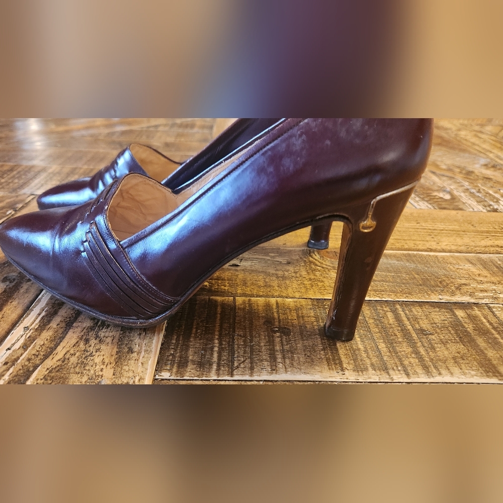 Vintage Gucci Made in Italy Brown Pumps Size 39.5 - Picture 6 of 14